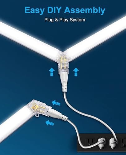 Garage Lights Hexagon led Lights DIY Ceiling LED Shop Light 91630LM for Basement Warehouse Workshop Barbershop Car Care Wash Room Auto Beauty Gym Exhibition Hall 14 Grids with Rectangle Frame 6500K thumbnail 4