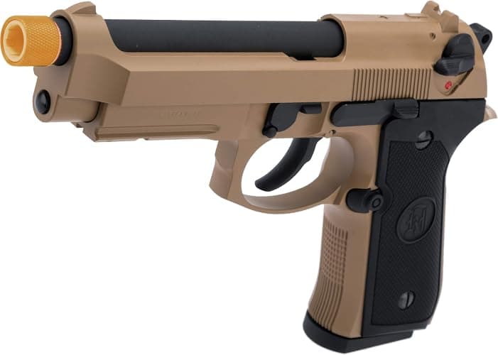Evike Airsoft - KJW Metal M9A1 Gas Blowback Airsoft Pistol (Color: Tan) - Image 1