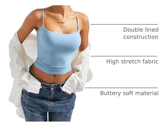 SUUKSESS Women Sexy Square Neck Tank Top Summer Y2K Going Out Basic Cami Shirt thumbnail 4