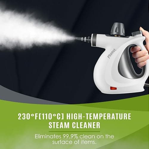 Pressurized Handheld Multi-Surface Natural Steam Cleaner with 12 pcs Accessories, Multi-Purpose Steamer for Home Use, Steamer for Cleaning Floor, Upholstery, Grout and Car (Grey) thumbnail 2