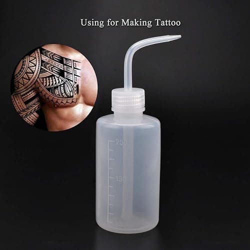Valchoose Plastic Squeeze Bottle Leak Proof, 250ml | 8.5oz White Wash Bottle Chemical, LDPE, Safety, Medical with Narrow Mouth Scale Labels for Succulent Tattoo Label Watering (1 Bottle) thumbnail 7