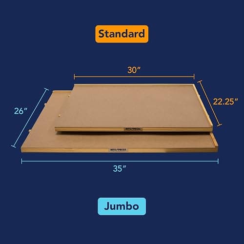 Bits and Pieces Puzzle Board with Drawers – 1500 Piece Jigsaw Puzzle Table Organizer – Premium Wooden Puzzle Board for Adults, 26"x35" Smooth Non-Slip Surface, Portable Puzzle Table with Sorting Trays thumbnail 2