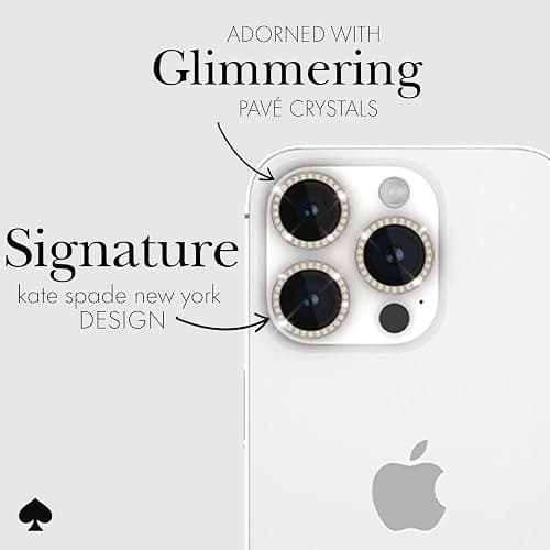 kate spade new york iPhone 15 Pro/iPhone 15 Pro Max Camera Lens Protector with Aluminum Rings - Crystal thumbnail 3