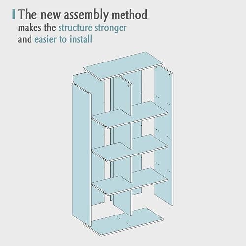 OSCHF 8-Cube Storage Shelf Bookcase - Wooden 4-Tier Floor Standing Open Bookshelf, Modern TV Stand up to 55 Inchs for Home and Office, Warm White thumbnail 8