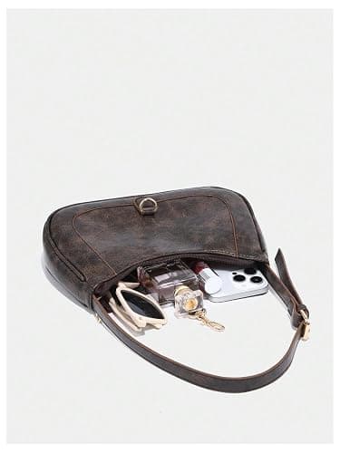RoseSeek Women's Retro Vintage Zipper Shoulder Bag Adjustable Strap Elegant Underarm Purse Hobo Handbags thumbnail 5