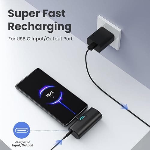 [2-Pack]Portable Charger for iPhone 17/16/15 Series,Upgraded 5200mAh PD USB C Power Bank Built-in USB-C Connector, Battery Pack Compatible with iPhone 17/17 Pro/17 Pro Max/16/15 Series,Samsung,Android thumbnail 3