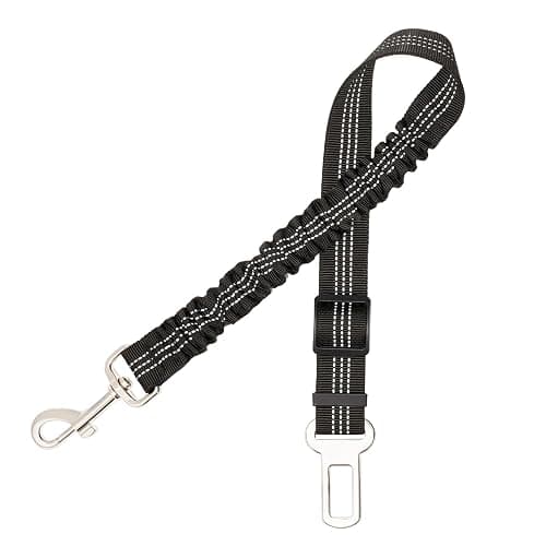 Aerkersun Dog Seat Belt for Car - Adjustable Dog Car Safety Harness, Elastic Cushioning Seatbelt Leash, Reinforced Metal Buckle Anti-Tangle Design, for Small and Medium Pets (Black) - Image 1