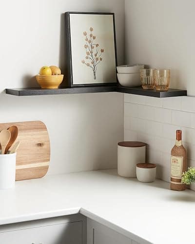BAYKA Floating Shelves for Wall, 22.5 inches Black Wall Shelves for Bathroom, Bedroom, Living Room, Kitchen & Book, Hanging Display Decor Organizer Shelf with 22 lbs Capacity thumbnail 4