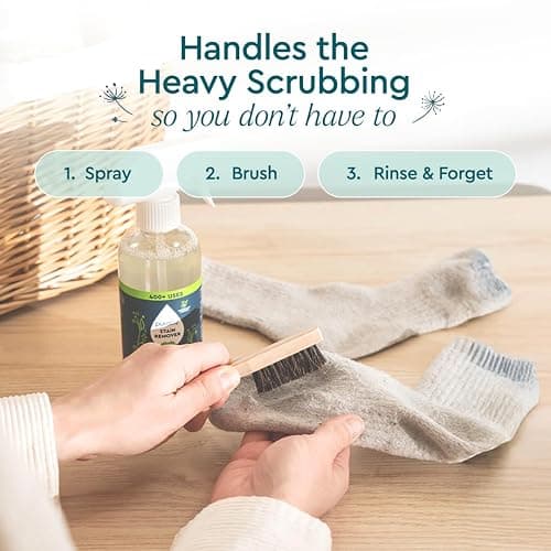 Puracy Laundry Stain Remover Brush for Tough, Deep, and Aged Clothing Stains, with Vegan Bristles for Safe and Effective Stain and Odor Elimination thumbnail 5