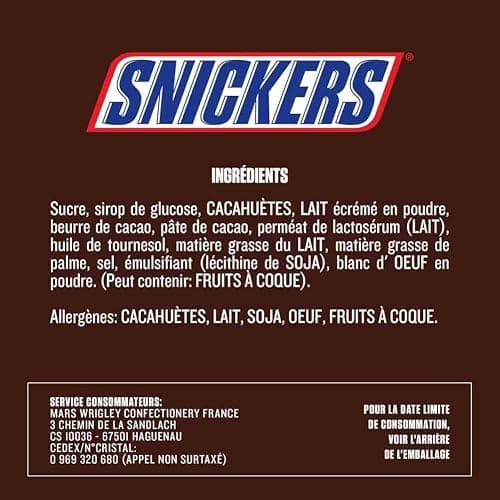 SNICKERS - Barre Chocolat au Lait, Cacahuètes & Caramel - Grand format - 40 barres chocolatées individuelles de 50g - 2kg thumbnail 8