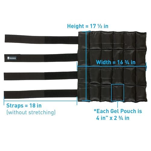 Equinavia Cool Relief Therapy Ice Boots Leg Wraps Pair for Horses, Gel Pack with Adjustable Straps | 16.5" x 15.5" with Storage Bag - Black - Pair - One Size - One Size - Black - Pair thumbnail 4
