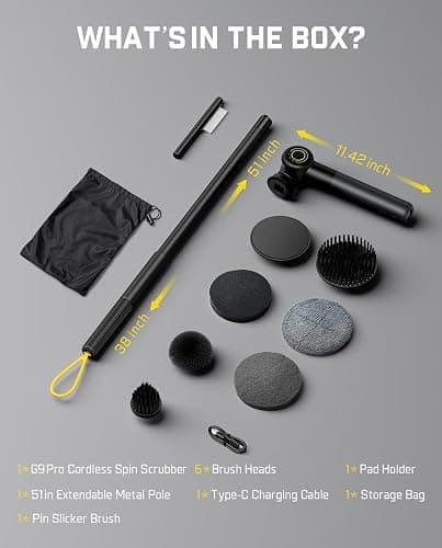 Fanttik Flip G9 Pro Electric Scrubber, VoltiPulse Motor, Dual-Speed Rotary Cleaner with 6 Brush Heads, Adjustable Angle & Extendable Handle, IPX7 Waterproof, Type-C Charging for Bathroom, Tile, Grout thumbnail 9