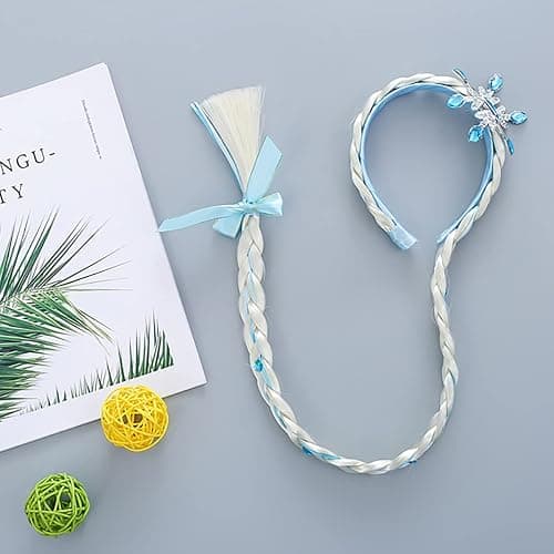 Tatibana Ice Princess Dress Up Wig, Long Haired Princess Long Braided Wig Headband Girl Role Playing Hair Accessories Clothing Accessories thumbnail 6