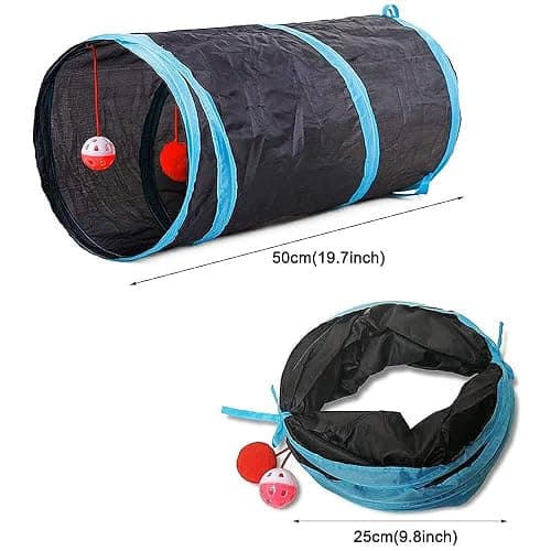 21 Pcs Cat Toys for Indoor Cats Collapsible Cat Tunnel Interactive Feather Teaser Wand Ball Toy for Kitten Cats thumbnail 9