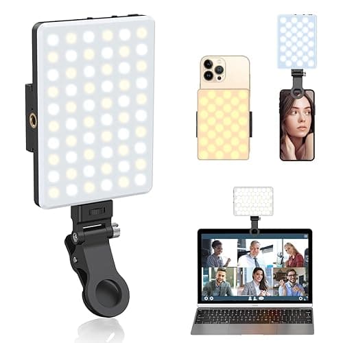 OLRPT Selfie Light, Phone Light with Front & Back Clip, 60 LED Portable Light with 3 Modes, 5000mAh Rechargeable Video Light for Phone, iPhone, IPad, Laptop, TikTok, Makeup, Live Stream, Vlog - Image 1