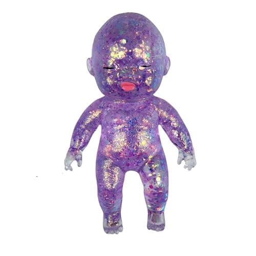 Squishy Babies Glitter Soft Moldable Cute Squishy Slow Rise Relaxing Sensory Fidget Relief Anxiety Stress Fun Desk Accessory for Adults Purple - Image 1
