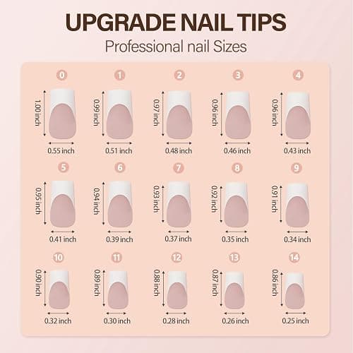 Vansiho French Gel Nail Tips, 150Pcs Long Square Press on Nails, No Need to File 3 in 1 Pre-French Gel Tips for Nail Art DIY 15 Sizes thumbnail 6