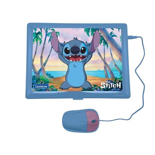 LEXIBOOK, Disney Stitch, Bilingual Bulgarian/English educational computer, Toy for children with 124 language, writing, maths, logic, music activities and games, Blue, JC598Di20 thumbnail 3