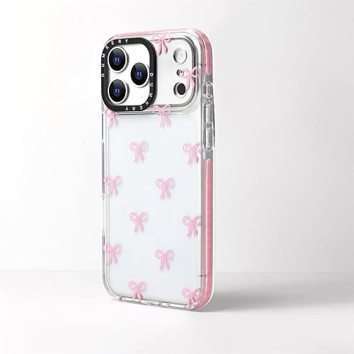 Dumkery Girly Phone Case Compatible with iPhone 17 Pro Max, Cute Bow Aesthetic Pattern Print Cases, Soft TPU Anti Yellowing, Anti Shock Cover for Girls Women Pink thumbnail 4