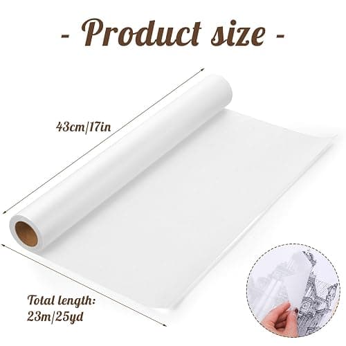 Tracing Paper Roll 17in x 25yd, White Trace Paper Pattern Paper Translucent Tracing Paper for Sewing, Drawing, Sketch, Gift Wrapping thumbnail 2