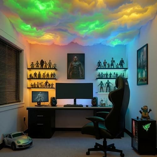Neisouf USB 3D Cotton Thundercloud LED Light, DIY RGB+IC Chasing Ceiling Cloud Lights with APP and Remote Control for Kids Room Decor (Multicolor, 32.8ft) thumbnail 6