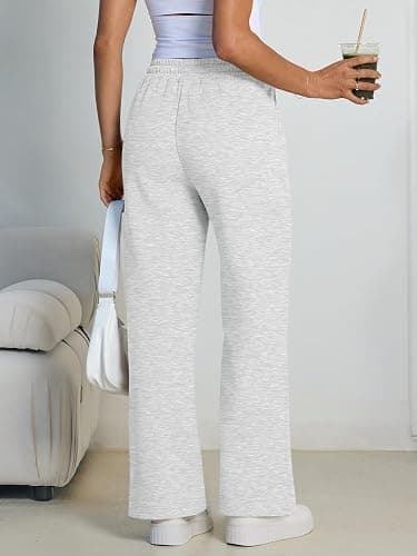 Trendy Queen Womens Wide Leg Fleece Lined Sweatpants Winter Baggy Lounge Travel Pants Fashion Outfits 2025 Joggers Clothes thumbnail 4