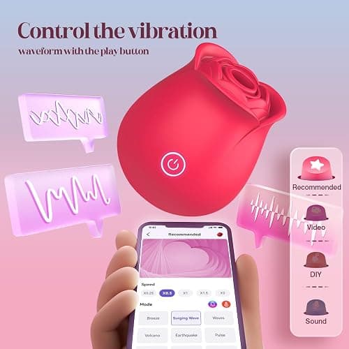 Neworld Vibrator Rose Sex Toys for Women, 2IN1 9 Vibrating & Sucking Modes | Rose Sex Stimulator, Anal Dildo G spot Clitoral Nipple Suckers, Adult Female Couples Sex Toys Games, Rechargeable APP Control thumbnail 6