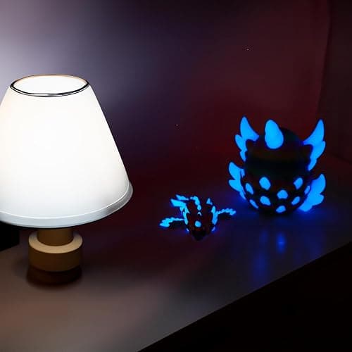 Articulated Dragon with Fantasy Egg – 3D Printed Mythical Creature Gift, Posable Jointed Companion, Collectible Detailed Shelf or Desk Decoration - For Adults (Celestial Glow Dragon + Egg) thumbnail 6