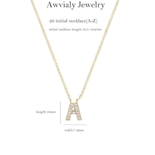 KICKGY Initial Necklaces for Women, Dainty Gold Letter Necklace 14k Gold Plated Personalized CZ Initial Necklace Monogram Name Choker Necklace for Women Trendy Gold Jewelry for Women Gifts thumbnail 5