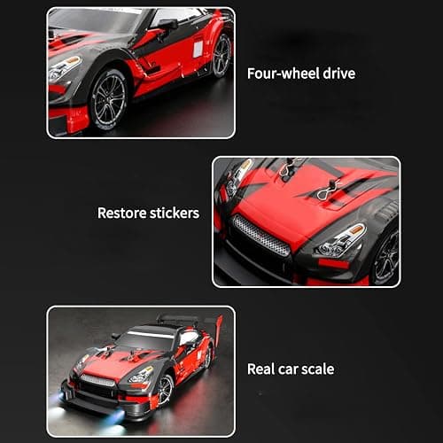 Sunydog RC Drift Car 1/16 2.4GHz 4WD 30km/h High Speed Gift RTR, Red thumbnail 6