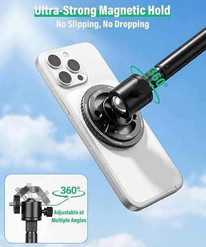 BMZX Golf Tripod Monopod, 47" Selfie Stick for Golf Swing Training & Recording | with Spike, Tripod, Phone Holder, 1/4"-20 Screw, Carry Bag | Compatible with iPhones, Android & Cameras thumbnail 4