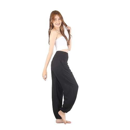 Boho Pants 2-Pocket Flowy High Waist Harem Pants Women for Yoga Travel Hippie Clothes thumbnail 7