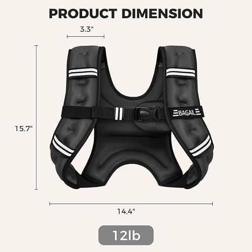 BAGAIL Weighted Vest, 5lb/8lb/10lb/12lb/15lb/20lb/25lb/30lb Weight Vest for Walking & Weight Loss, Reflective Rucking Vest with Phone Pouch for Women & Men, Home Gym & Outdoor Training thumbnail 9