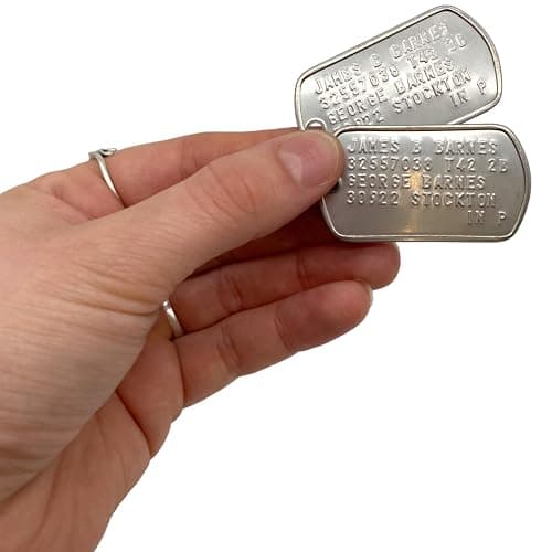 James Bucky Barnes Military Army Dog Tags - Stainless Steel - Ball Chain Included - Cosplay Prop thumbnail 4