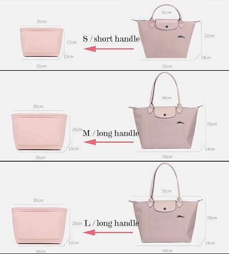 Lckaey Organiseur de sac en feutre pour sac Le Pliage grand modèle,Y012, beige, L - L/11.4*7.3*8.86in - Beige thumbnail 2