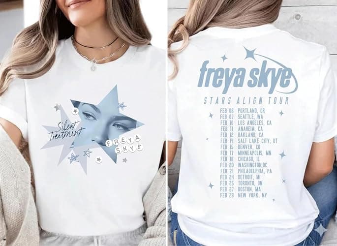 Fre-ya Sk-ye Stars Alig-n Tour Selfie Star T-Shirt, Front and Back Sweatshirt Concert Merch, Handmade Memorabilia Best Friend Matching Shirt Multicolor Women Youth Kids thumbnail 8