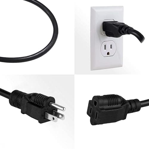 4 Pack 8ft Extension Cord Outdoor Indoor Use 16 AWG Heavy Duty Power Cord 3 Prong SJTW, NEMA 5-15P to NEMA 5-15R, Power Cable for Indoor and Outdoor Extension, ETL Listed thumbnail 6