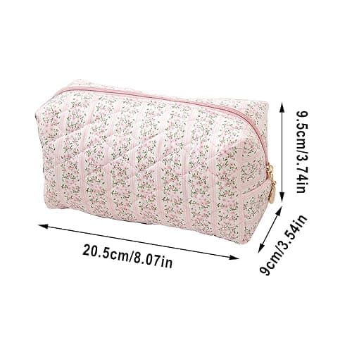 Floral Makeup Bag,Multi-Functional Coquette Cosmetic Bag,Soft Fuzzy Cosmetic Pouch Puffy Travel Toiletry Bag,Aesthetic Makeup Brushes Storage Bag for Women Girls Girlfriends (1 PCs) thumbnail 3
