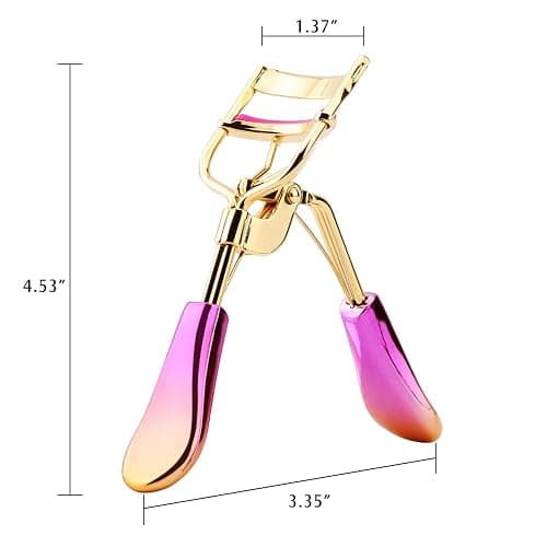 Luxspire Eyelash Curler with 4Pcs Refill Pads, Professional Handle Eye Lash Curler Iron Curling Clip Beauty Makeup Tool Fits All Eye Shapes, Rose Red thumbnail 6