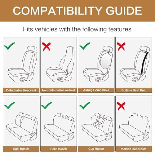 Pariitadin Baja Saddle Blanket Car Seat Covers Full Set with Seat Belt Pads, Washable Breathable Striped Woven Cloth Seat Covers for Cars, Universal Fit Most Cars, Airbag Compatible, Black/White thumbnail 6