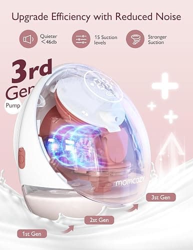 Momcozy M9 Wearable Pump: App-Enabled, Multi-Modes & 15 Levels Personalized Pumping for The Modern Mom thumbnail 3