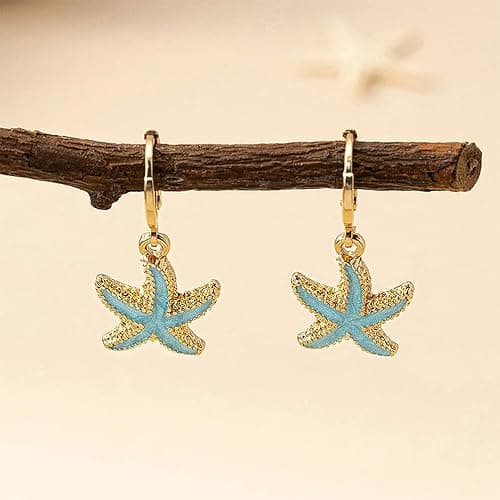 Boho Starfish Sea Star Shell Earrings thumbnail 3