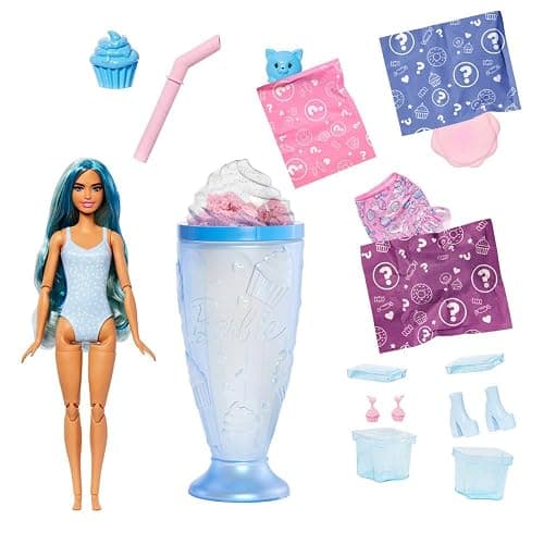 Barbie Pop Reveal Series Fashion Doll & Accessories Set, Treat Series, Cool Cupcake Theme with Pet, 8 Surprises Include Color Change thumbnail 4