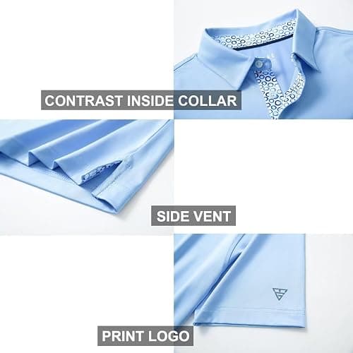 Mens Polo Shirts Short and Long Sleeve Casual Solid Stylish Dry Fit Performance Designed Collared Golf Polo Shirts for Men thumbnail 4