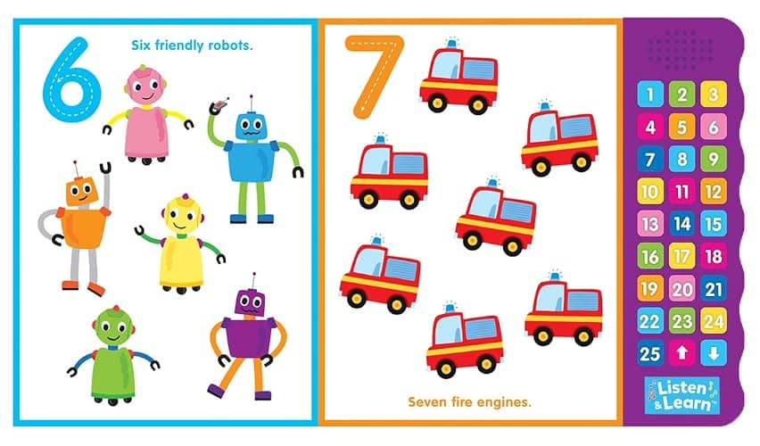 Let's Learn 123s - Interactive Counting Sound Book for Toddlers | 27 Fun Buttons, Tracing & Number Recognition | Engaging Early Learning Board Book (Listen & Learn) - Board book thumbnail 5