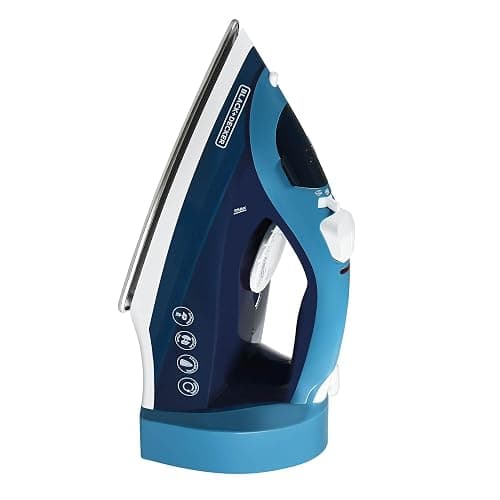 BLACK+DECKER Steam Iron for Clothes with Retractable Cord, Vertical Steaming, Anti-Drip Design, Spray Mist and Auto Clean Button, 1200W - Image 1