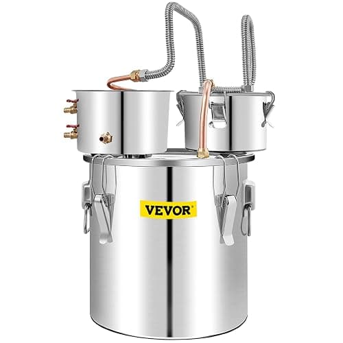 VEVOR Alcohol Still 13GAL/50L, Alcohol Distiller with Thumper Keg, Distillery Kit for Alcohol with Copper Tube & Build-in Thermometer & Water Pump thumbnail 11