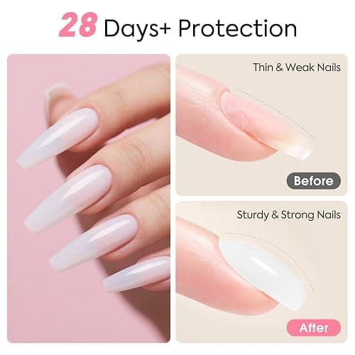 CANNI Quick Builder Nail Gel For Nails Set – 6 Colors 9ML Clear White Pink, Soak Off UV LED Nail Extensions & Strengthening, Self-Leveling Builder Gel for DIY Manicure & Salon Use Women thumbnail 4