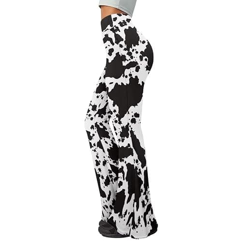 ELEDIZI High Waist Hip Lifting Bootcut Yoga Pants Tummy Control Bell Bottom Flared Yoga Leggings for Women Size XS-2XL thumbnail 3