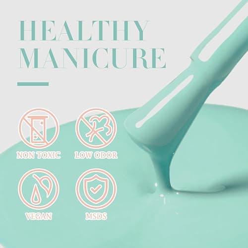 Double Rhythm 15ML Gel Nail Polish Pure Sheer Same Color Same Bottle Soak Off Gel Polish Art Manicure Salon DIY at Home for Women (Light Blue-A1390) thumbnail 8